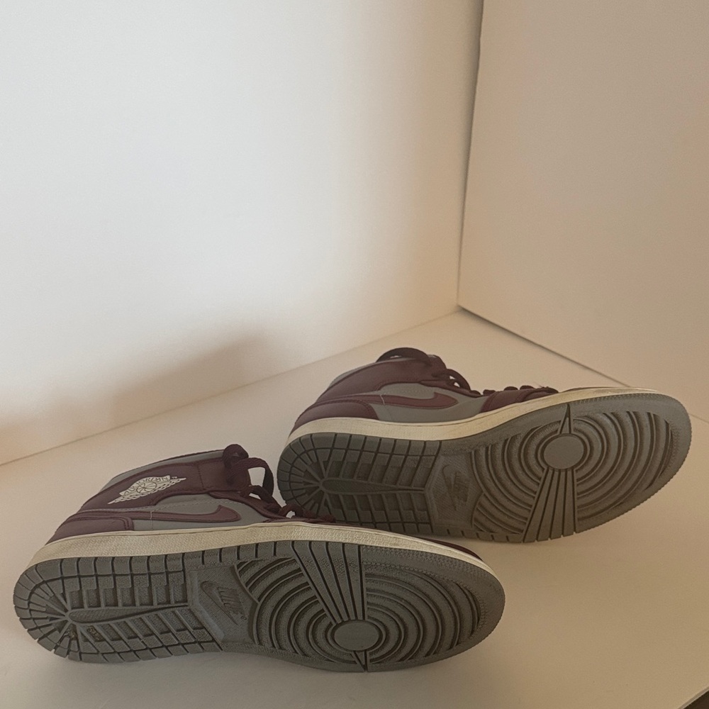 Jordan Men's Burgundy and Gray Sneakers - Picture 7 of 7